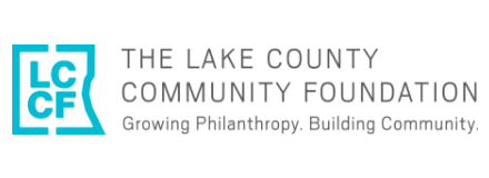 Logo of The Lake County Community Foundation with the slogan "Growing Philanthropy. Building Community."